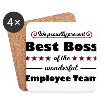 Boss, Chef und Manager - Untersetzer (4er-Set) - Weiß - Vorne