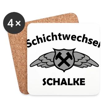 Schalke Schichtwechsel - Untersetzer (4er-Set) - Weiß - Vorne