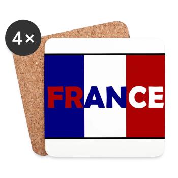 Les autocollants Français - Dessous de verre (lot de 4) - blanc - Devant