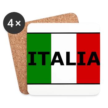 Die Flagge von Italia - Untersetzer (4er-Set) - Weiß - Vorne