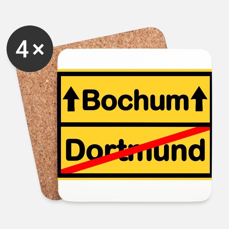 Der Bochumer im Pott - Untersetzer (4er-Set) - Weiß