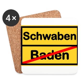 Daheim in Schwaben - Untersetzer (4er-Set) - Weiß - Vorne