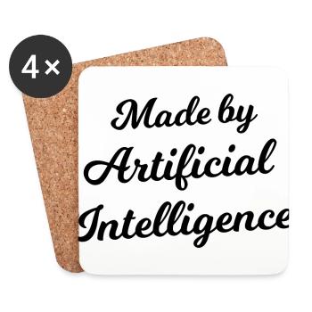 Fabriqué par intelligence artificielle - Dessous de verre (lot de 4) - blanc - Devant