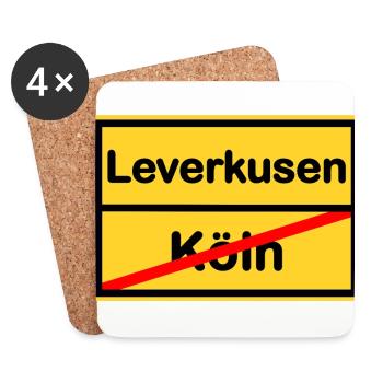 Zuhause in Leverkusen - Untersetzer (4er-Set) - Weiß - Vorne