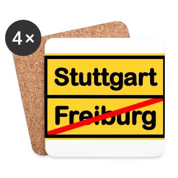 Die Stuttgart Fans - Untersetzer (4er-Set) - Weiß - Vorne