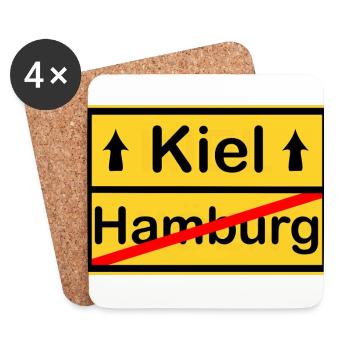 La ville de Kiel - Dessous de verre (lot de 4) - blanc - Devant