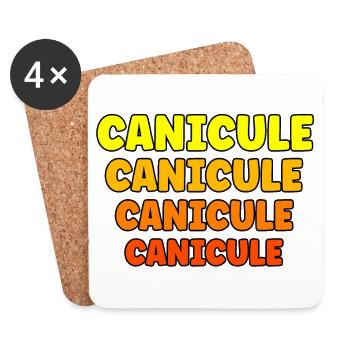Canicule chaleur extrême - Dessous de verre (lot de 4) - blanc - Devant