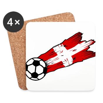 Die Schweizer Fußball Unterstützer - Untersetzer (4er-Set) - Weiß - Vorne