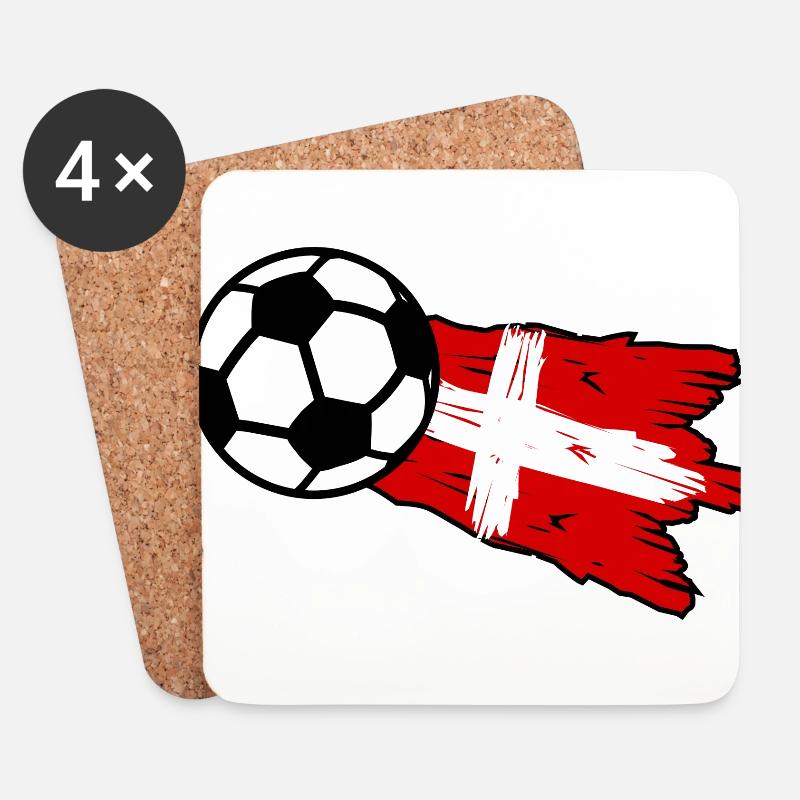 Dänemark Fußball Fans - Untersetzer (4er-Set) - Weiß