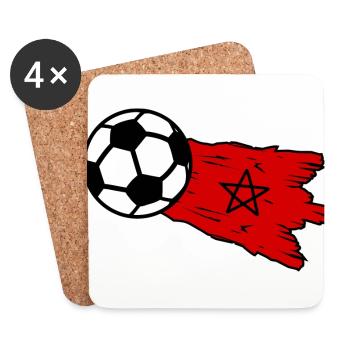 Les footballeurs marocains - Dessous de verre (lot de 4) - blanc - Devant