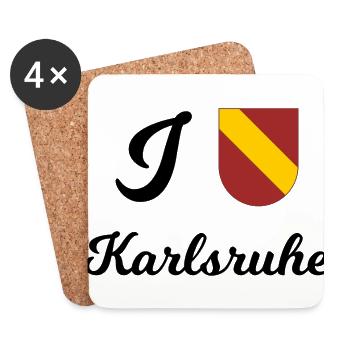 Les habitants de Karlsruhe dans le Badnerland - Dessous de verre (lot de 4) - blanc - Devant
