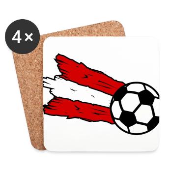 Les supporters autrichiens arrivent - Dessous de verre (lot de 4) - blanc - Devant