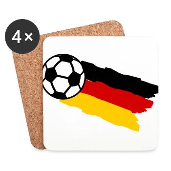 Fans de football - Dessous de verre (lot de 4) - blanc - Devant