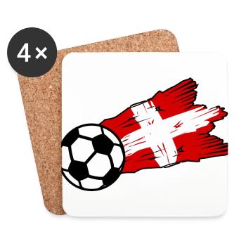 Les fans de football suisses - Dessous de verre (lot de 4) - blanc - Devant
