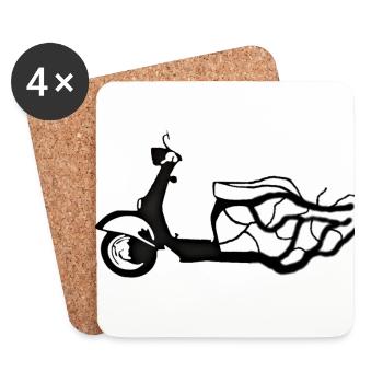 Zündapp Roller abstrakt - Untersetzer (4er-Set) - Weiß - Vorne