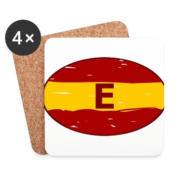 Aufkleber für Spanien - Untersetzer (4er-Set) - Weiß - Vorne