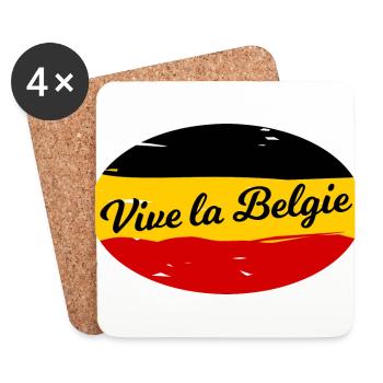 Long live Belgium - Coasters (set of 4) - white - Front