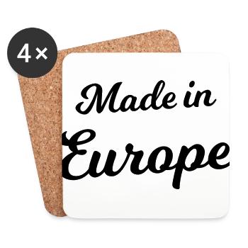 Born in Europe - Coasters (set of 4) - white - Front