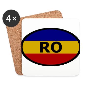 Die Fans aus Rumänien - Untersetzer (4er-Set) - Weiß - Vorne