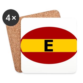 Auto Aufkleber Spanien - Untersetzer (4er-Set) - Weiß - Vorne