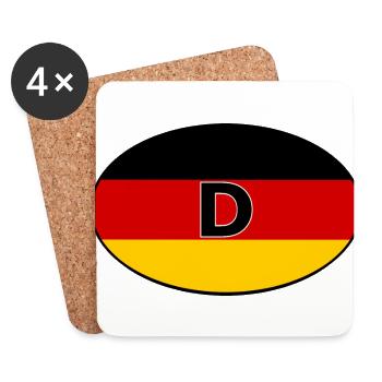 L’autocollant Allemagne - Dessous de verre (lot de 4) - blanc - Devant