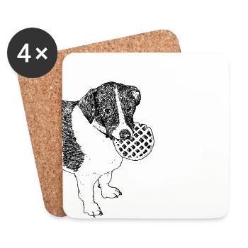 Waffle Dog - Coasters (set of 4) - white - Front