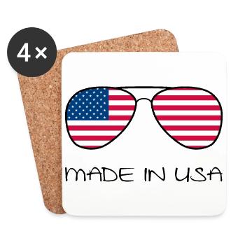 Made in USA America Stars and Stripes Sunglasses - Coasters (set of 4) - white - Front