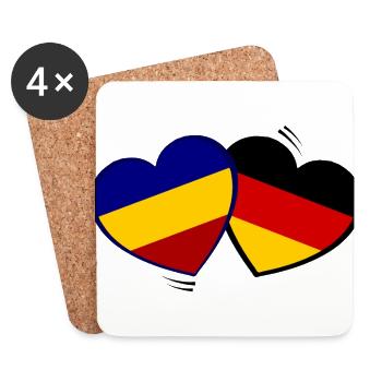 Deutsch rumänische Liebe - Untersetzer (4er-Set) - Weiß - Vorne