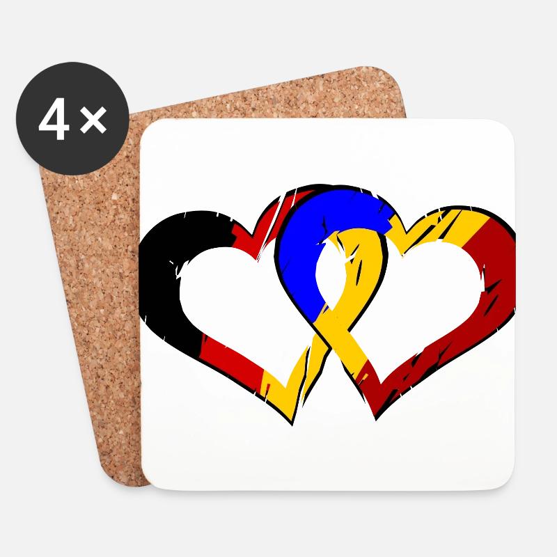 Rumänisch Deutsche Liebe - Untersetzer (4er-Set) - Weiß