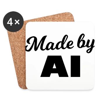Made by AI - Untersetzer (4er-Set) - Weiß - Vorne