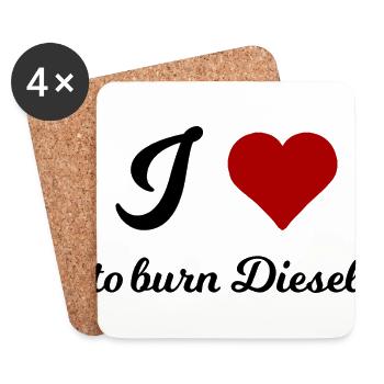 Für die Diesel Fahrer - Untersetzer (4er-Set) - Weiß - Vorne