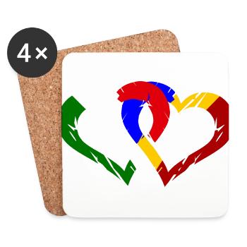 The Romania Italy Love - Coasters (set of 4) - white - Front