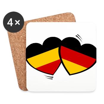 L’amitié germano-belge - Dessous de verre (lot de 4) - blanc - Devant
