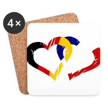 Französisch deutsche Liebe - Untersetzer (4er-Set) - Weiß - Vorne