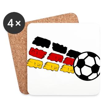 Die deutschen Fußball Fans - Untersetzer (4er-Set) - Weiß - Vorne