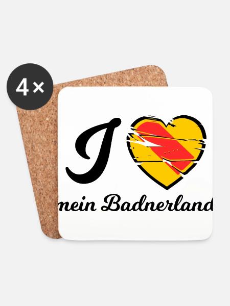 Liebe Dein Badnerland - Untersetzer (4er-Set) - Weiß