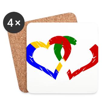 The hearts of Romanians and Italians - Coasters (set of 4) - white - Front