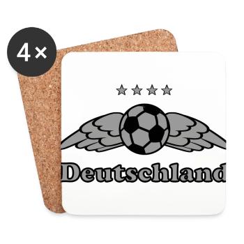 Deutsche Fußball Fans - Untersetzer (4er-Set) - Weiß - Vorne