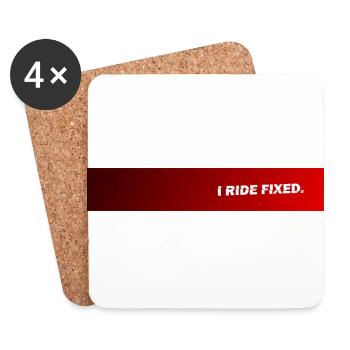 I Ride Fixed Sliced Black to Red - Coasters (set of 4) - white - Front