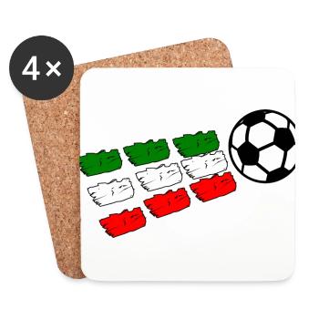 Dieux du football d’Italie - Dessous de verre (lot de 4) - blanc - Devant