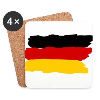 Die deutsche Flagge - Untersetzer (4er-Set) - Weiß - Vorne