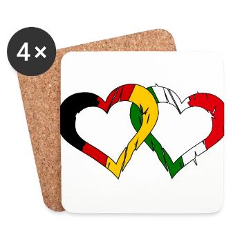 German Italian love - Coasters (set of 4) - white - Front
