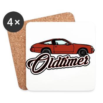 Oldtimer Auto Voiture Vintage - Dessous de verre (lot de 4) - blanc - Devant