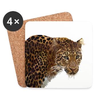 Leopard - Coasters (set of 4) - white - Front