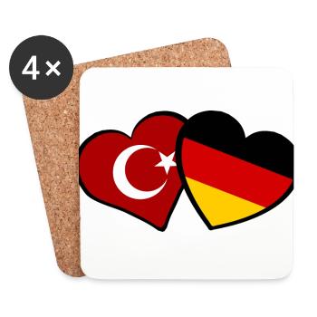 Die deutsch türkische Freundschaft - Untersetzer (4er-Set) - Weiß - Vorne