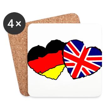 Deutsch englische Liebe - Untersetzer (4er-Set) - Weiß - Vorne