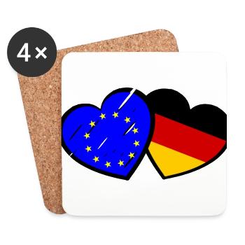 Liebe zur Europawahl - Untersetzer (4er-Set) - Weiß - Vorne