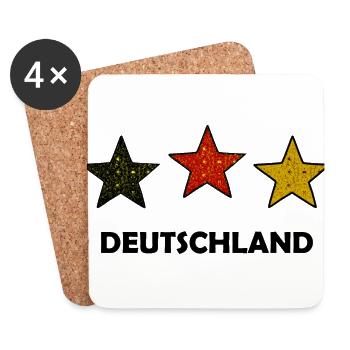 Die deutschen Sterne - Untersetzer (4er-Set) - Weiß - Vorne