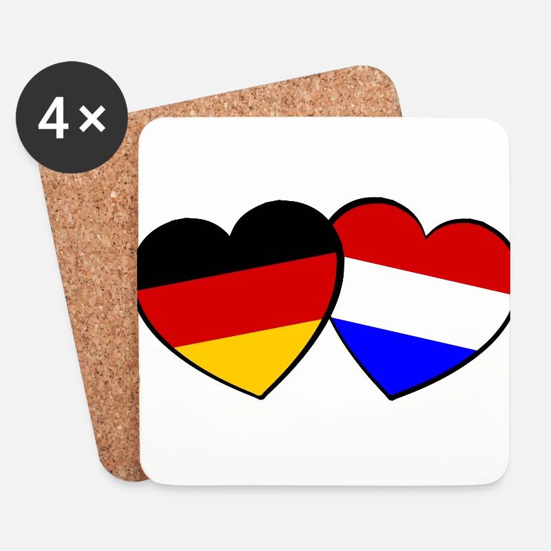 Die Niederlaender Deutschland Liebe - Untersetzer (4er-Set) - Weiß