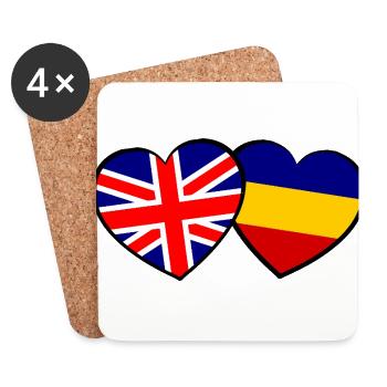 The English Romanian Hearts - Coasters (set of 4) - white - Front